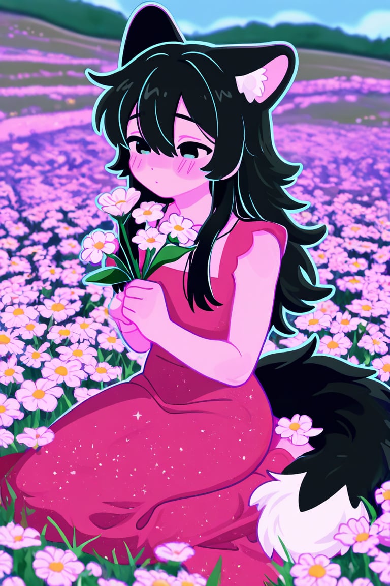 soft blush,  colored lineart,  glossy hair by SillyFemboy on Tensor.Art