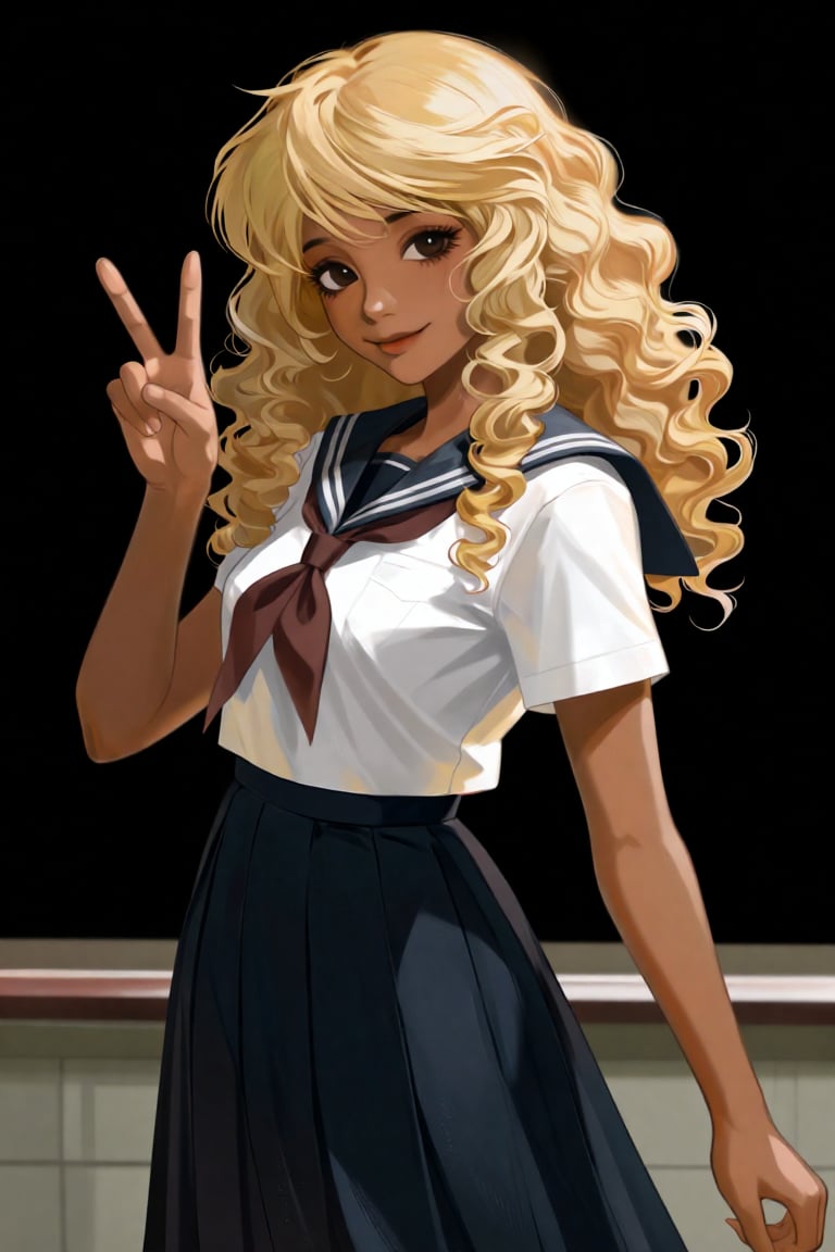 A young,  beautiful,  and curvaceous girl with striking curled blonde hair by amesugary on Tensor.Art