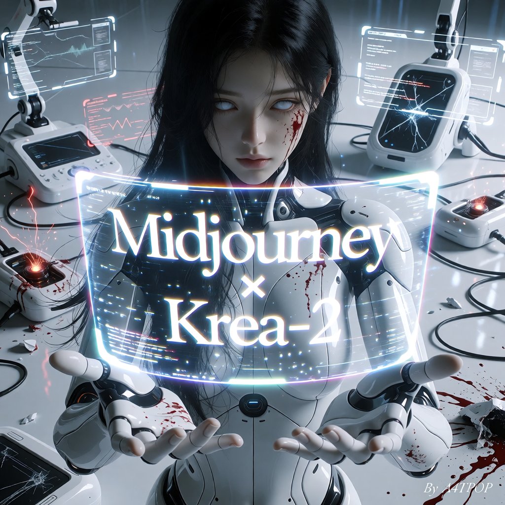 A hyper-detailed cinematic masterpiece,  stark frontal portrait in a pristine yet slightly chaotic all-white futuristic la...