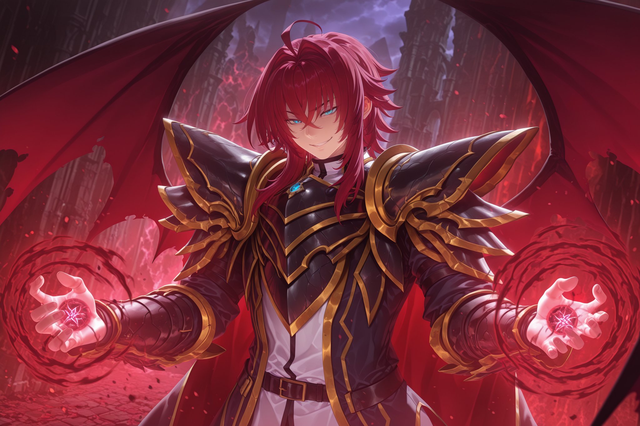 sirzechs_lucifer_illxl,  sirzechs lucifer,  long red hair by Darkwubs on Tensor.Art