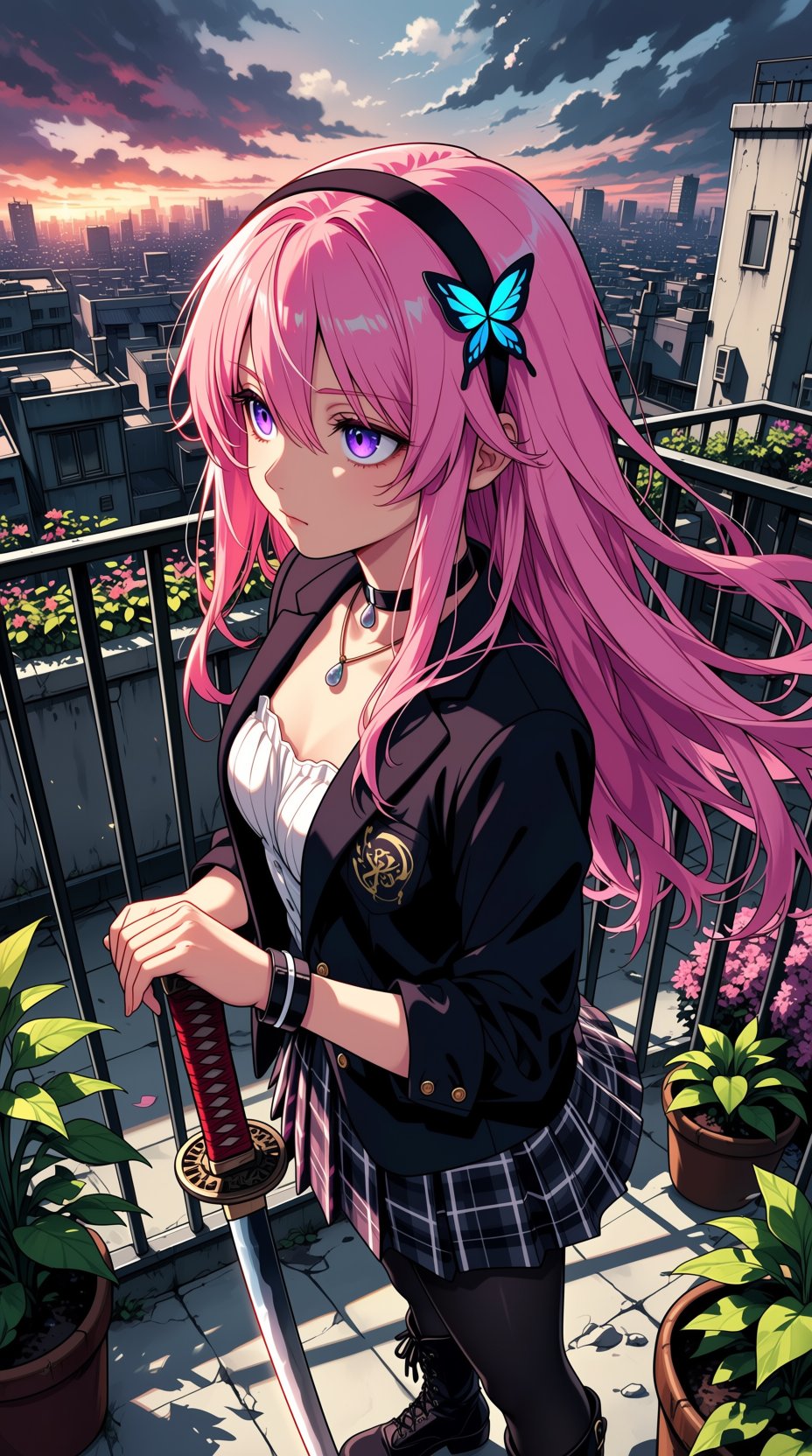 pink hair,  looking at viewer,  yae sakura by Singuen on Tensor.Art