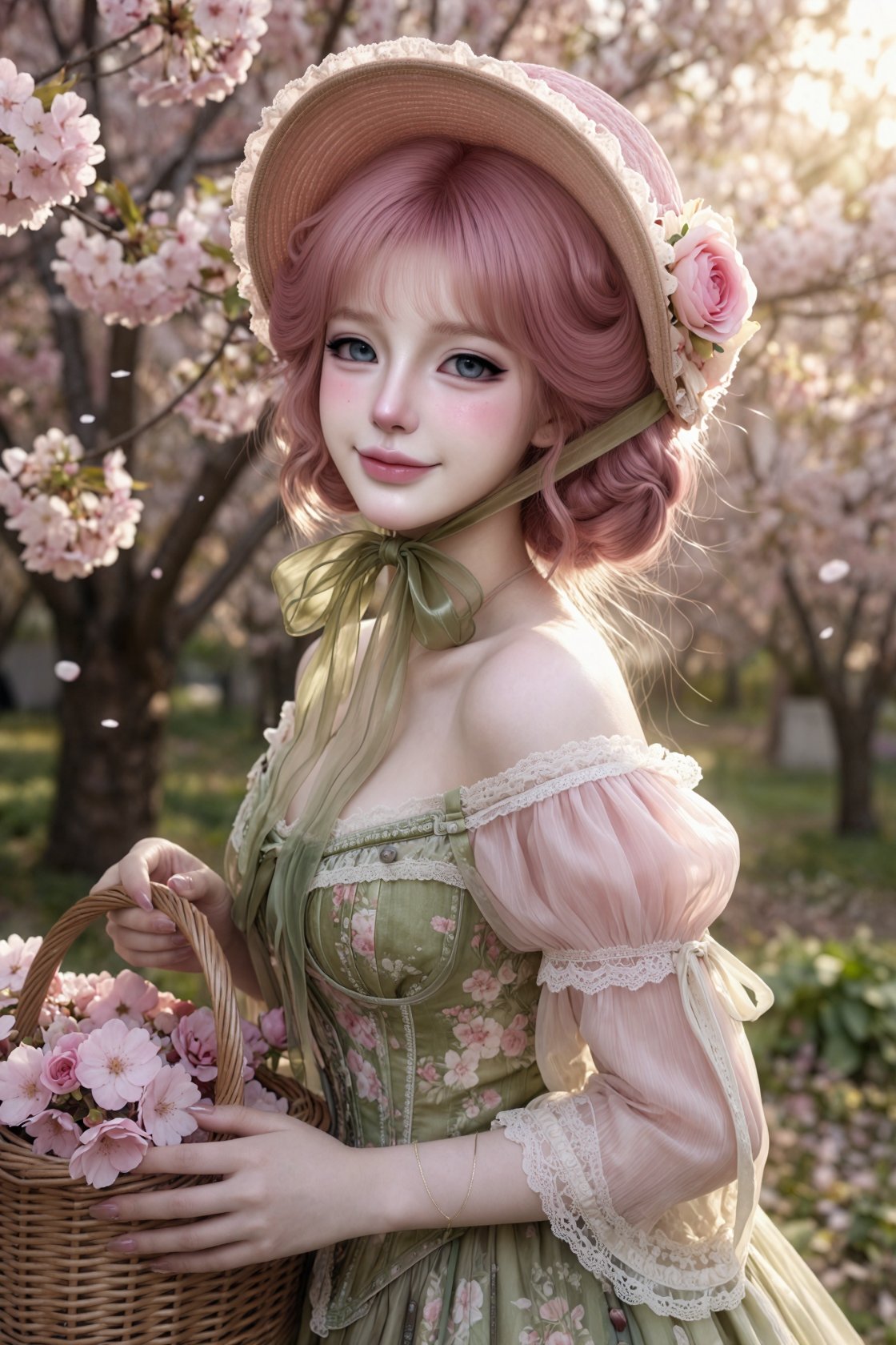 cinematic outdoor rococo portrait,  gorgeous young woman,  delicate doll-like facial features by nearme on Tensor.Art