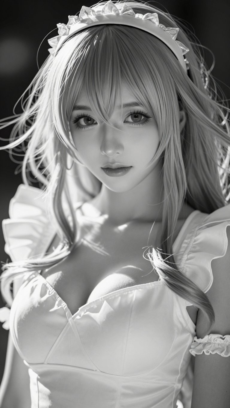 cosplay,  ,  stunning monochrome portrait by DjM_ on Tensor.Art