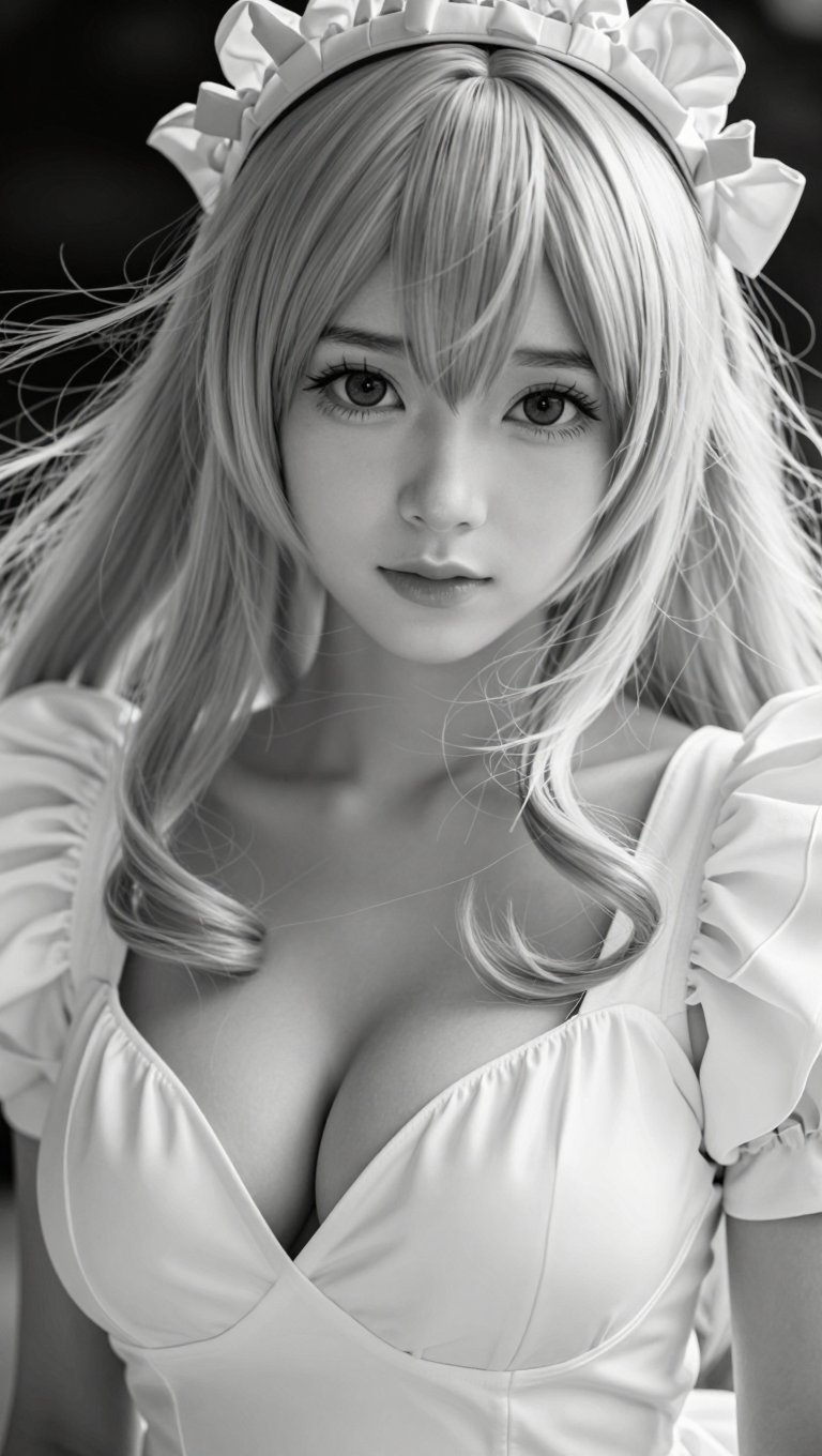 cosplay,  ,  stunning monochrome portrait by DjM_ on Tensor.Art