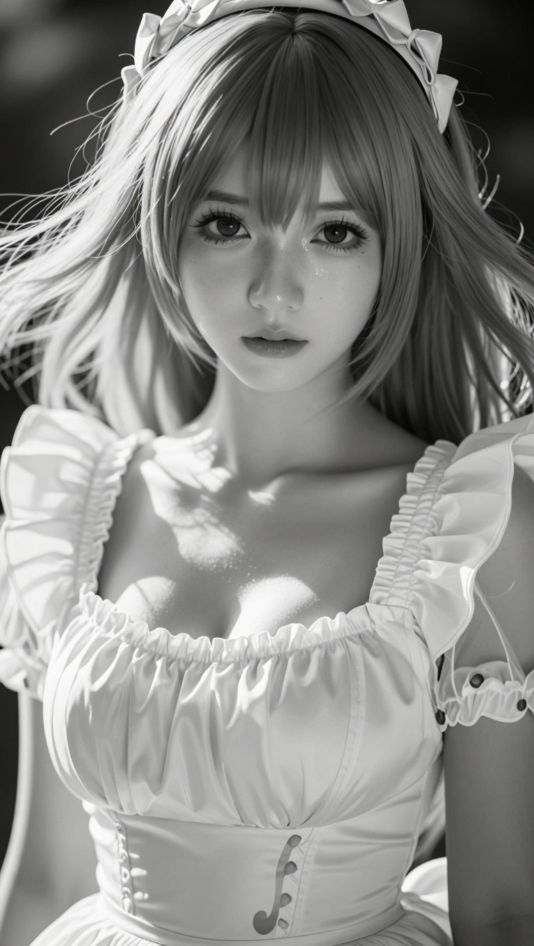 cosplay,  ,  stunning monochrome portrait by DjM_ on Tensor.Art