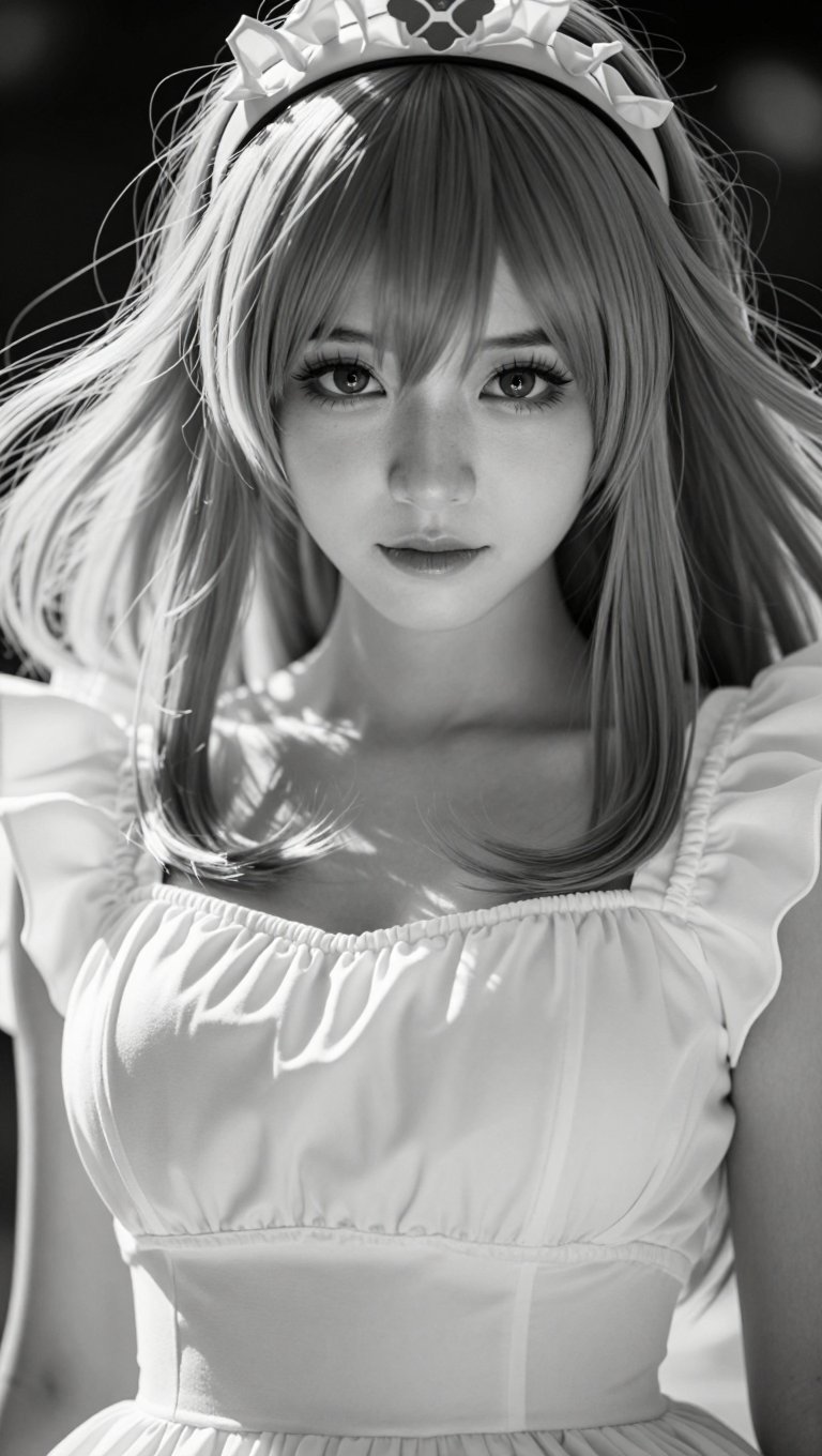 cosplay,  ,  stunning monochrome portrait by DjM_ on Tensor.Art