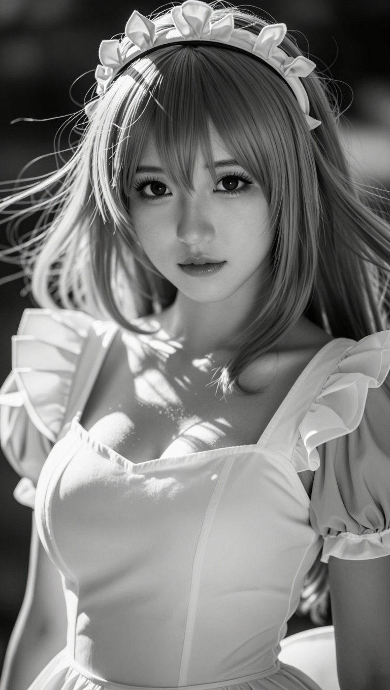 cosplay,  ,  stunning monochrome portrait by DjM_ on Tensor.Art