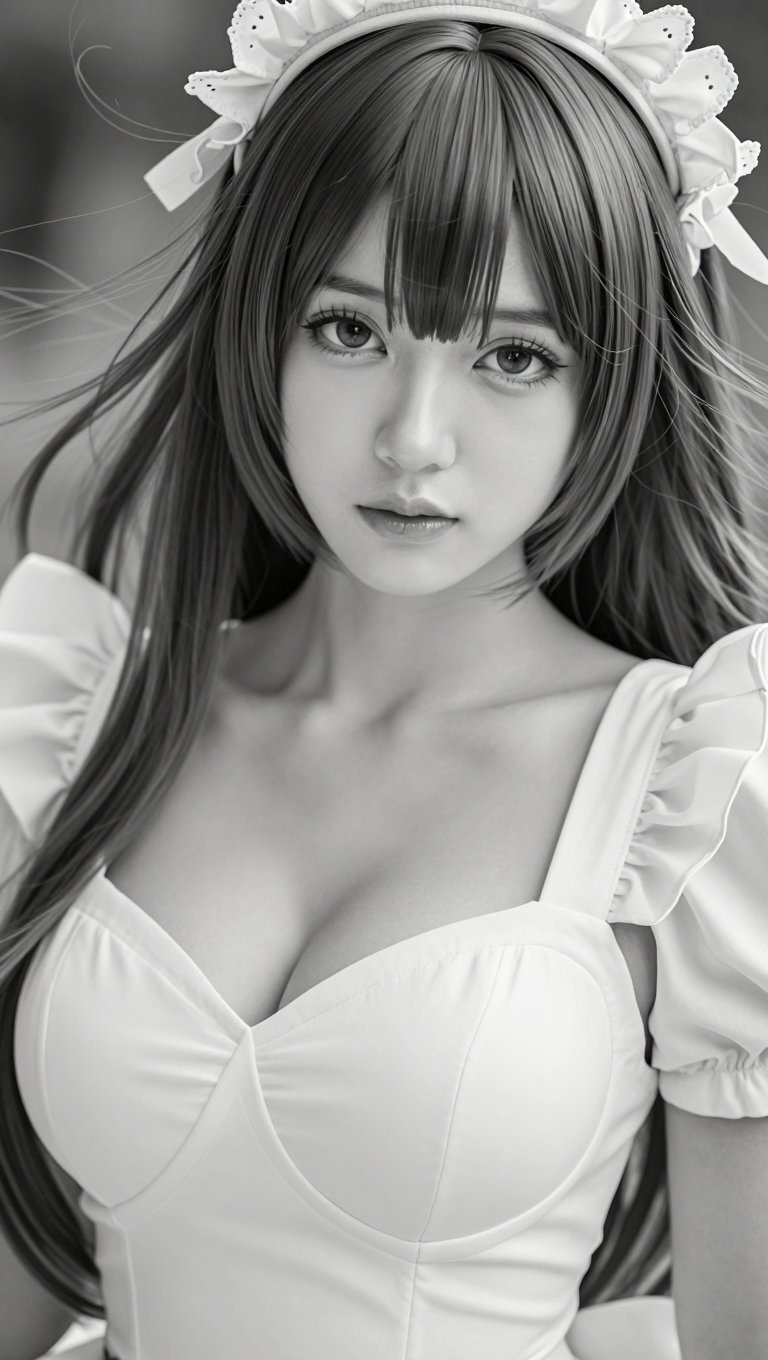 cosplay,  ,  stunning monochrome portrait by DjM_ on Tensor.Art