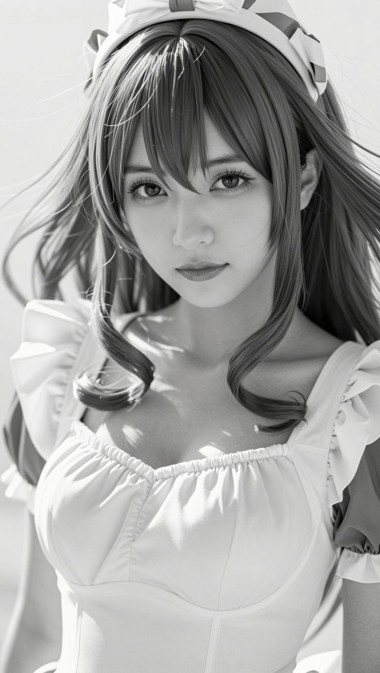 cosplay,  ,  stunning monochrome portrait by DjM_ on Tensor.Art