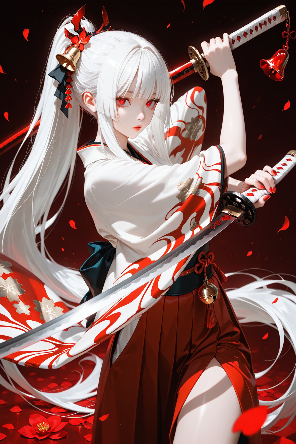 weapon,  sword,  long hair by YUEYUEAI月月AI on Tensor.Art