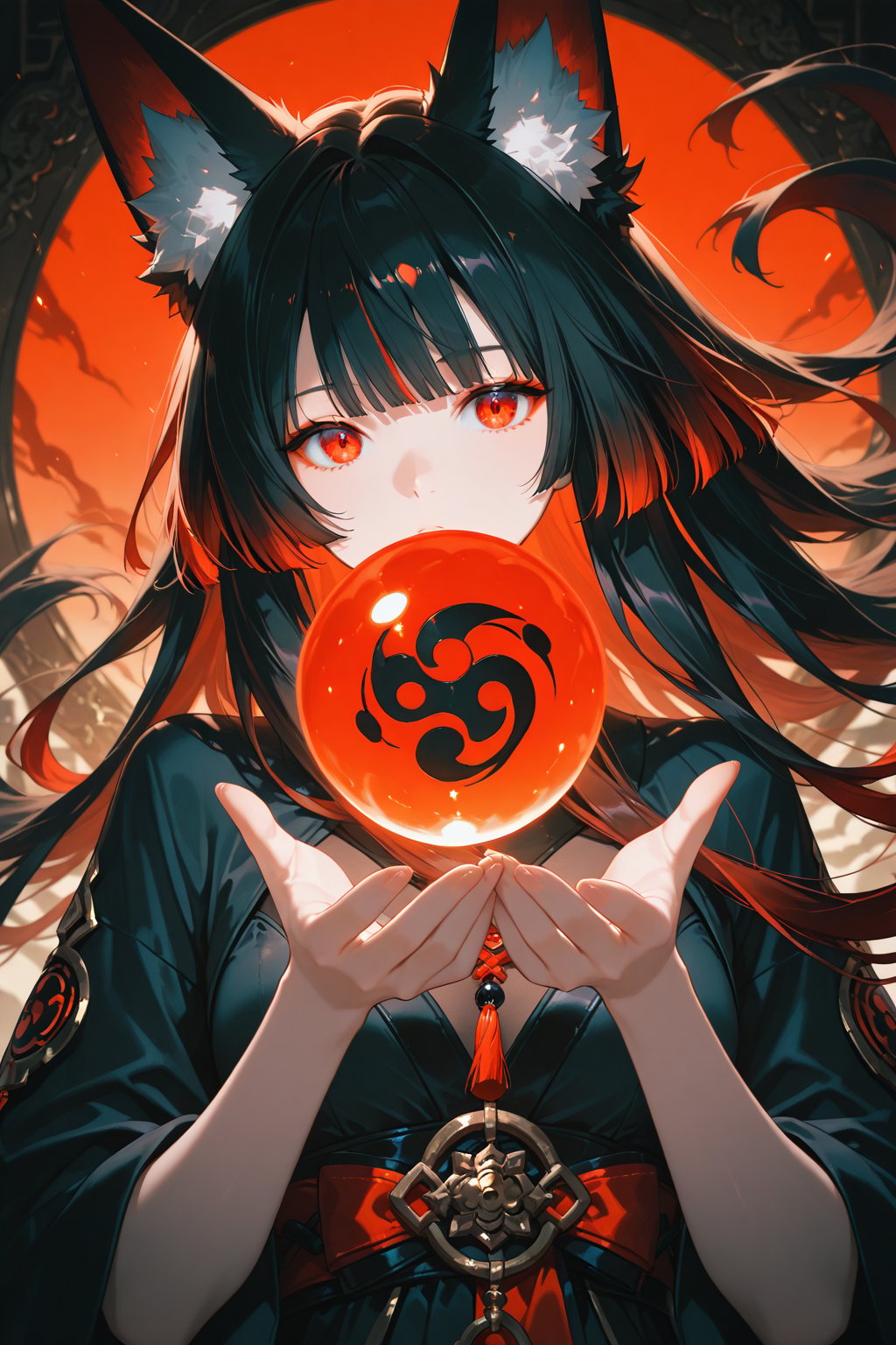 animal ears,  solo,  red eyes by YUEYUEAI月月AI on Tensor.Art