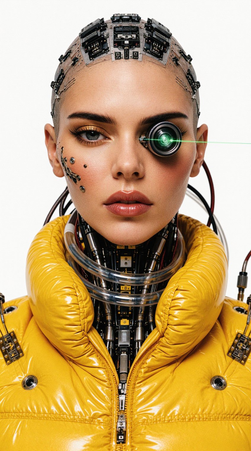 adult woman cyborg,  Kendall Jenner inspired face,  bald woman by 🛸Artboxovich👽 on Tensor.Art