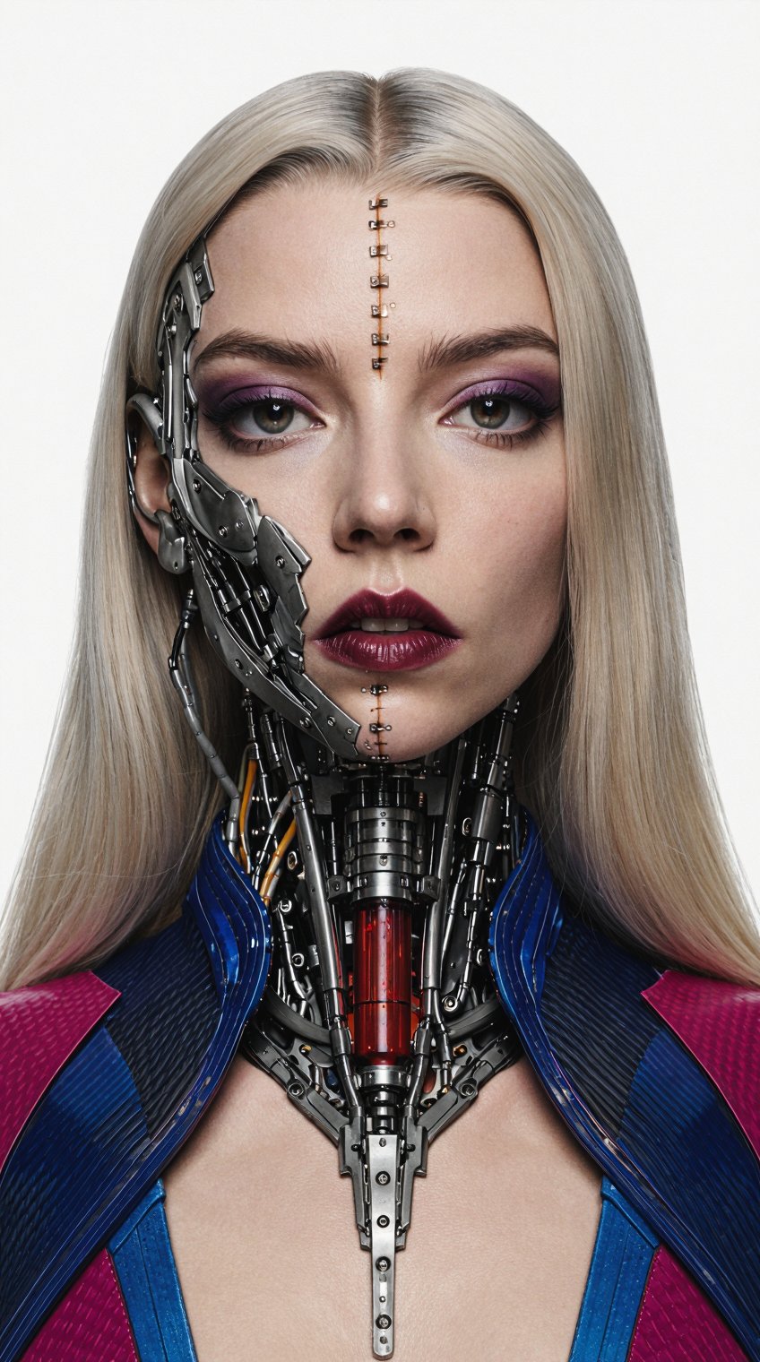adult woman cyborg,  platinum blonde woman,  Anya Taylor-Joy inspired face by 🛸Artboxovich👽 on Tensor.Art