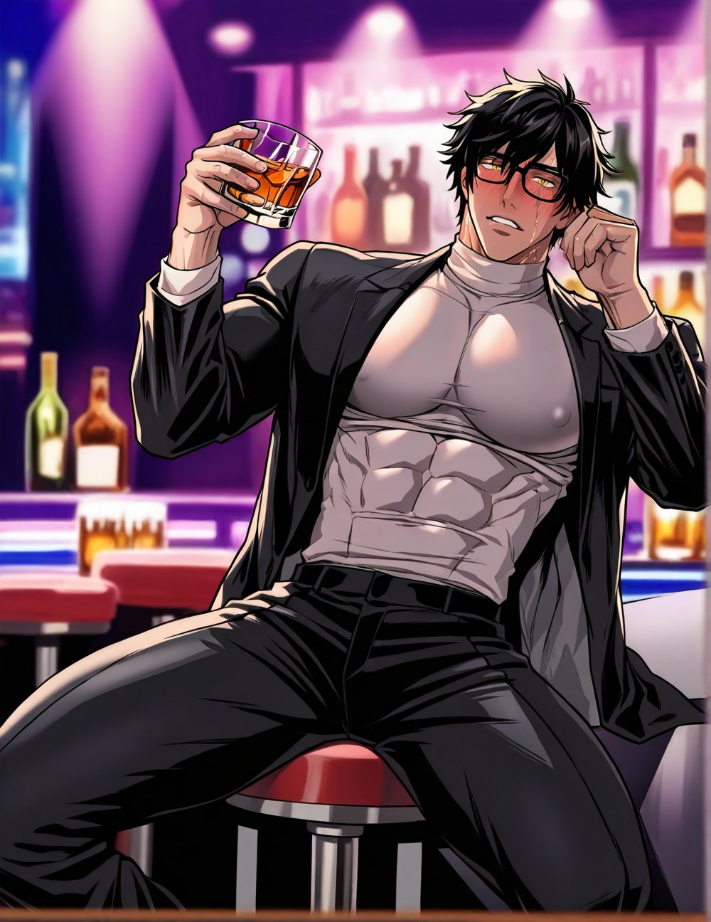1boy,  black hair,  yellow eyes by TheBaraLover on Tensor.Art