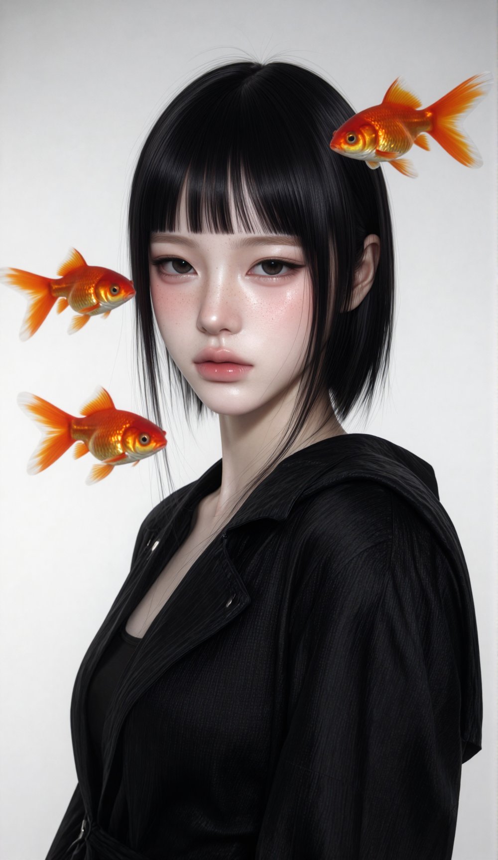 avant-garde surreal portrait,  beautiful young Asian woman,  delicate features by nearme on Tensor.Art