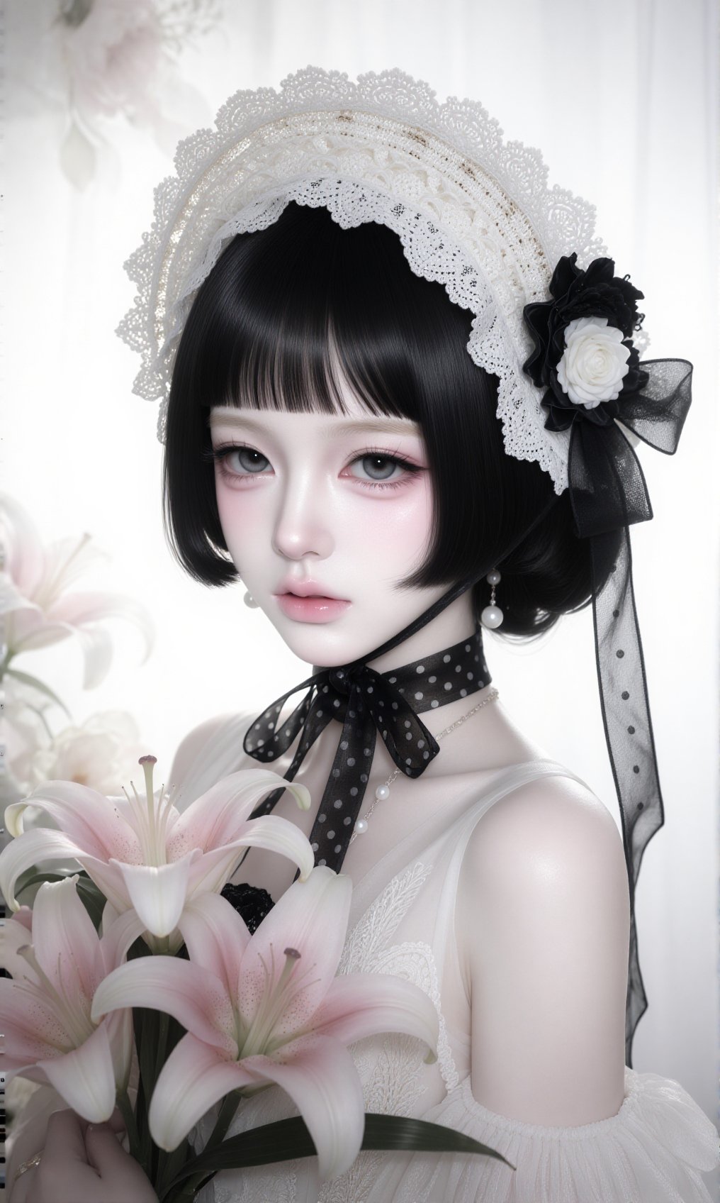 cinematic portrait,  young woman,  doll-like facial features by nearme on Tensor.Art