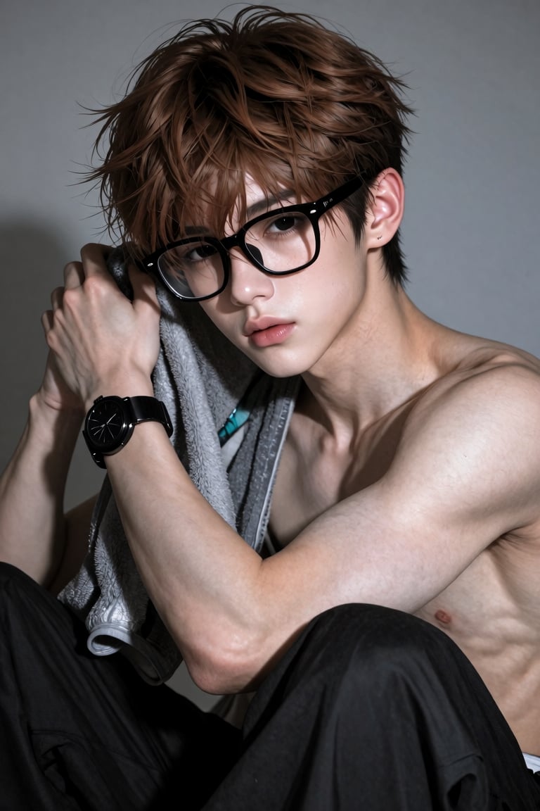 1boy A handsome and cool Korean man,  light brown hair ,  (||(Textured crop haircut)))) by 小纸条 on Tensor.Art