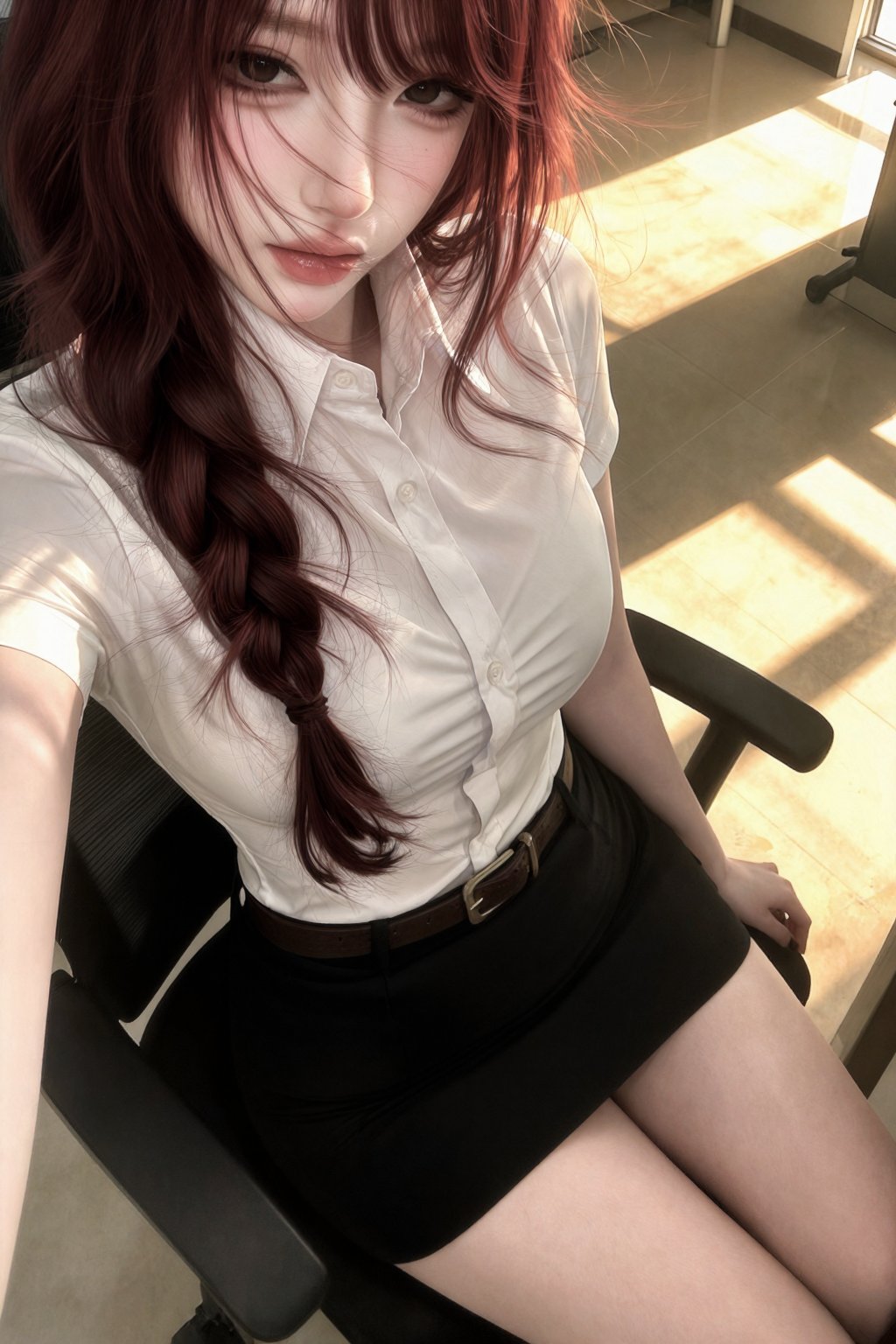1girl,  solo,  dark red hair by PJS on Tensor.Art