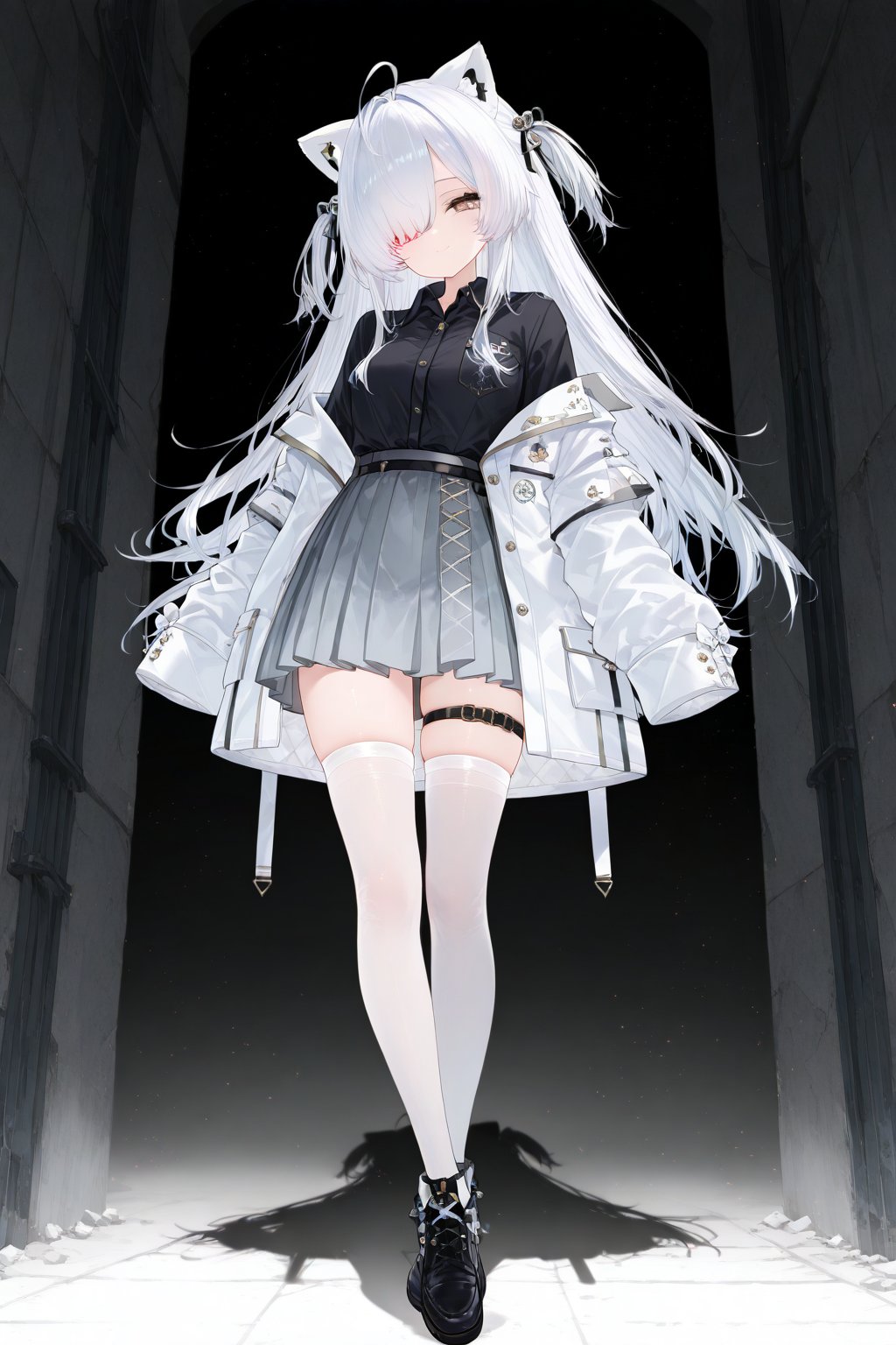 1girl,  solo,  thighhighs by 月老板 on Tensor.Art