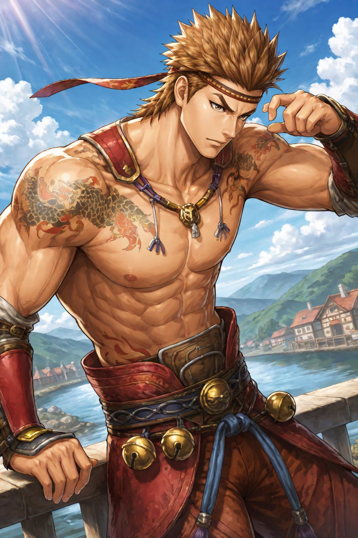 1boy,  Gan_Ning,  brown eyes by Dowizar on Tensor.Art