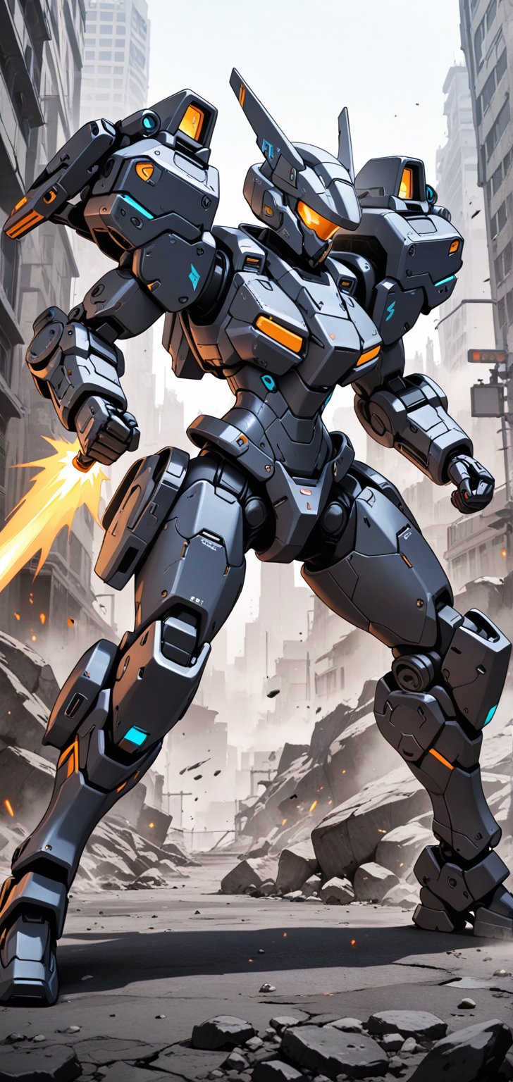 Female operator in a huge futuristic mecha exoskeleton,  fighting stance by Hiro on Tensor.Art
