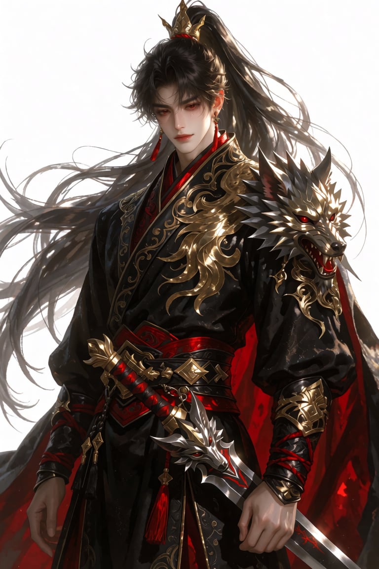 古风美男,  鼻挺唇红,  身姿颀长挺拔 by 小纸条 on Tensor.Art