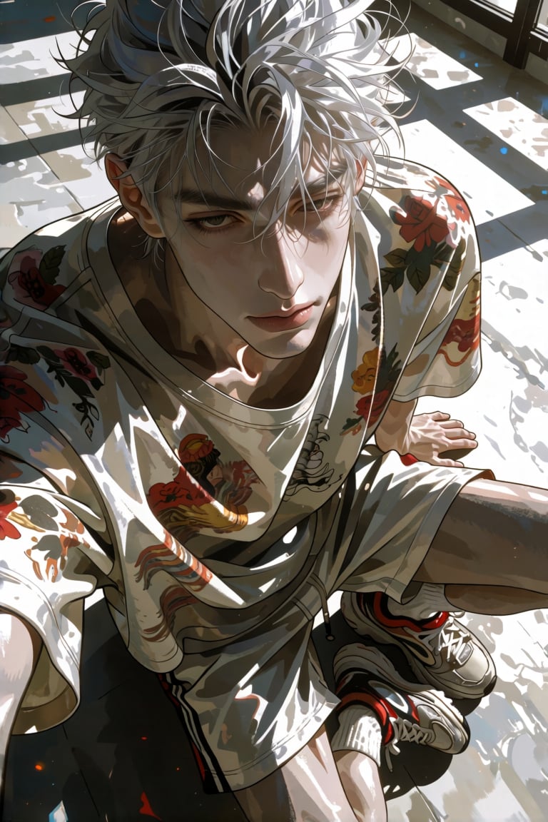 一个美男子,  凌乱发丝,  冷白皮 by 小纸条 on Tensor.Art