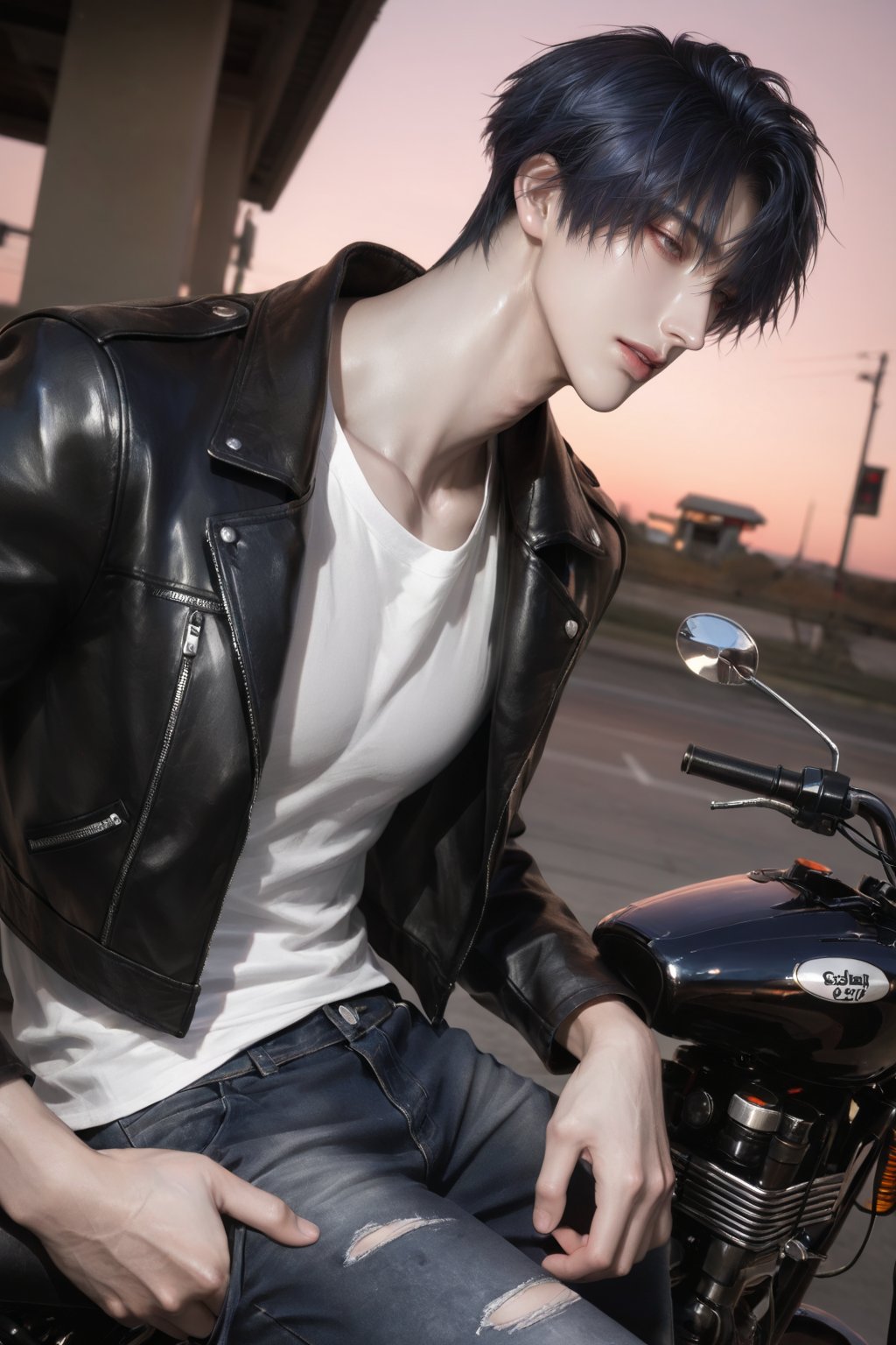 1 boy,  solo,  gray eyes by オキヤ੯·̀͡⬮ on Tensor.Art