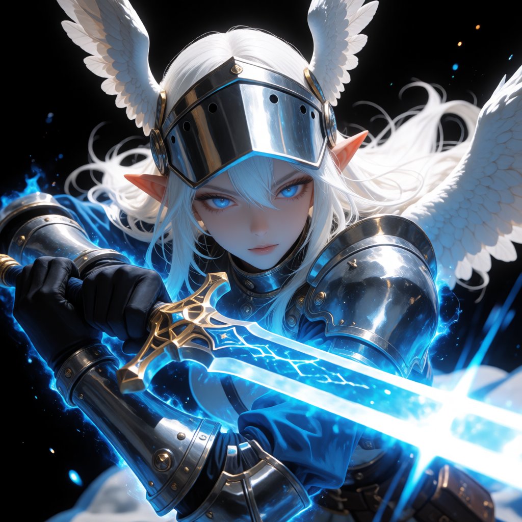 1girl,  white long hair,  blue eyes by Risk_Art on Tensor.Art