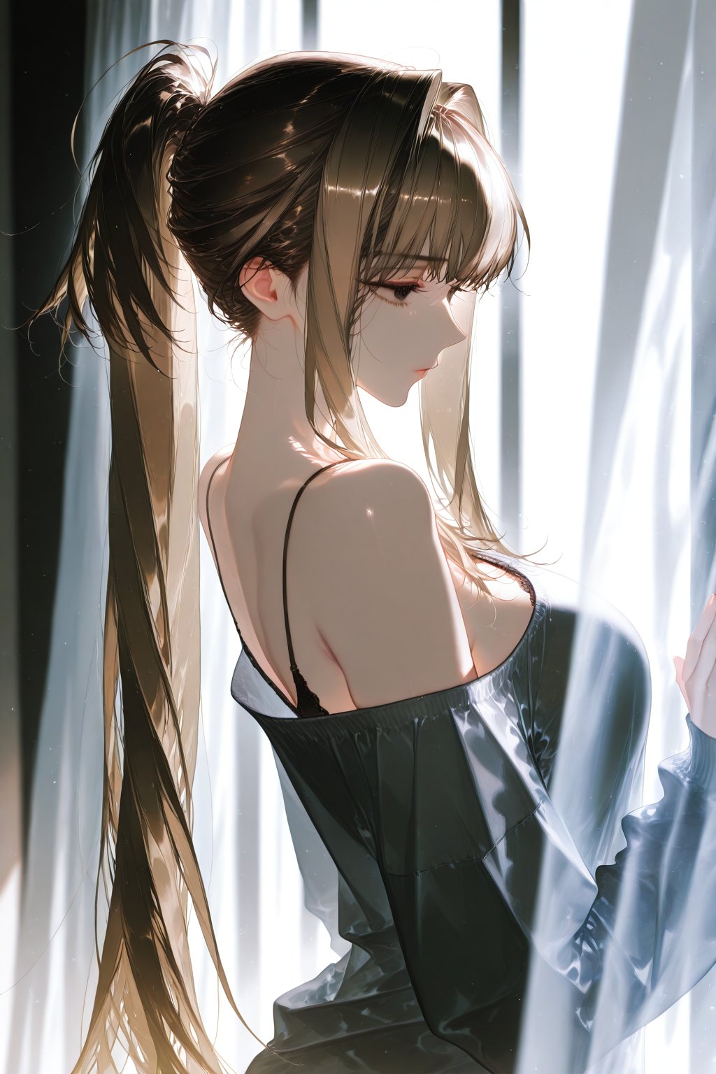 1girl,  beautiful young woman,  long brown blonde hair by YUEYUEAI月月AI on Tensor.Art