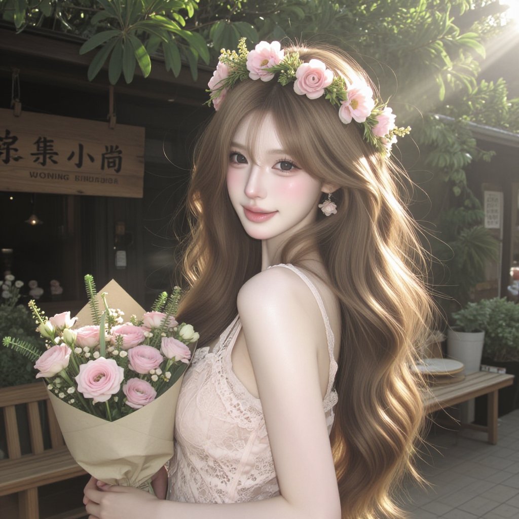 ultra realistic photo,  beautiful young woman,  long wavy light brown hair by Mokudarealcreator  on Tensor.Art