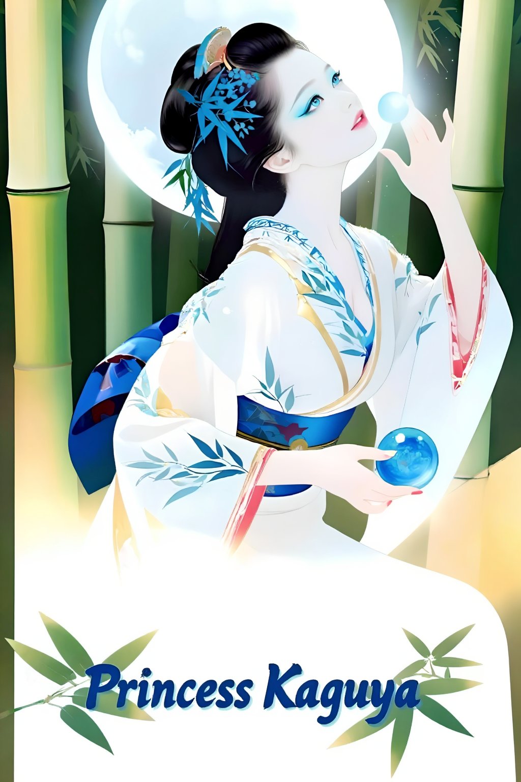 Top quality. Inspiration: Princess Kaguya,  The Tale of the Bamboo Cutter,  Japanese yokai (supernatural creature) illustr...
