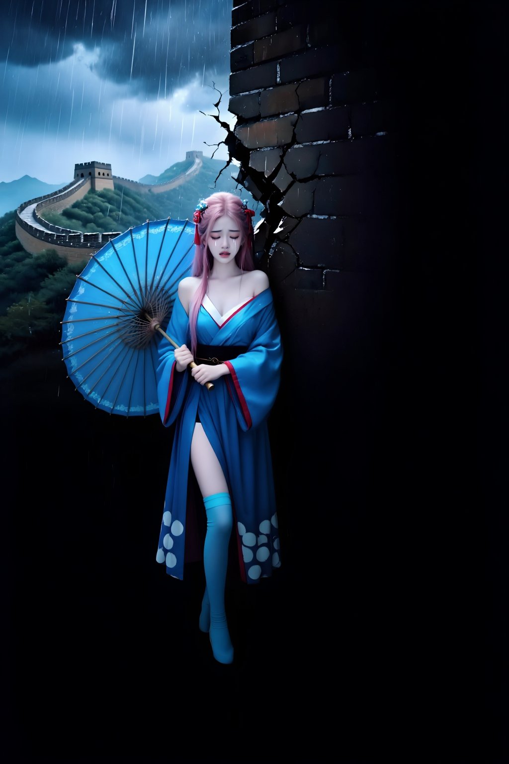 Highest quality,  ranked #1. Inspiration: Meng Jiangnu,  the Great Wall by newsans23 on Tensor.Art