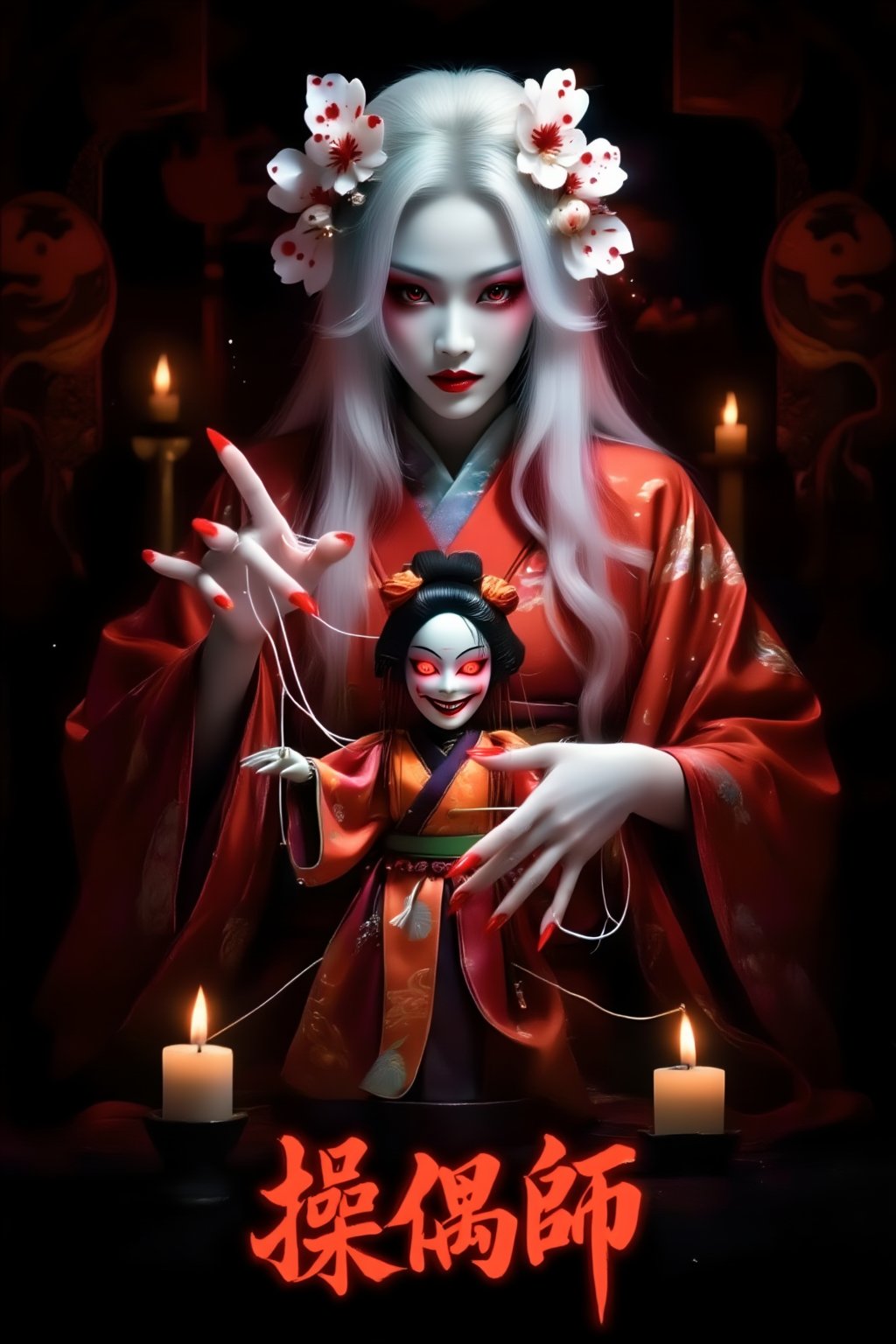 Top quality. Inspiration: Puppet Master,  Japanese Yokai Painting. A young woman dressed in classic Japanese Onmyoji attir...