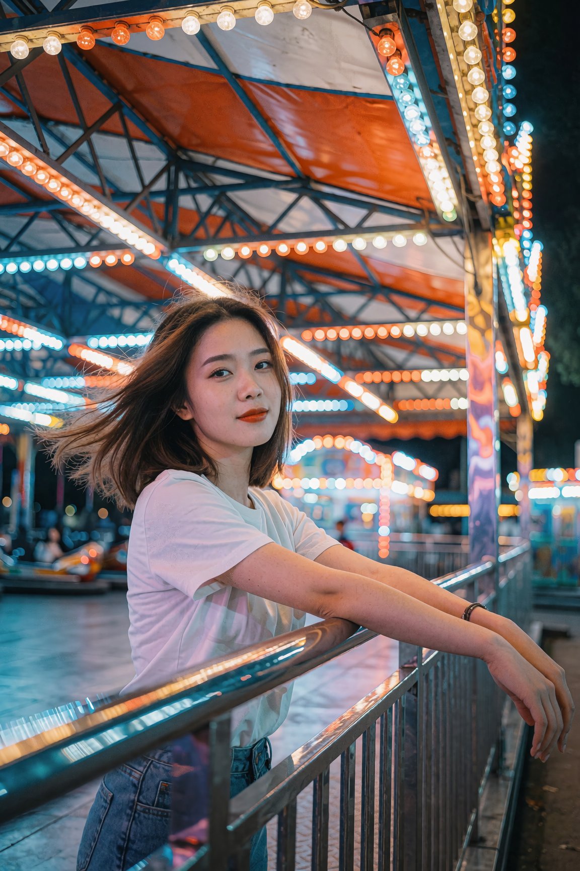 Young woman,  shoulder-length brown hair,  middle part by Shopon_skp on Tensor.Art