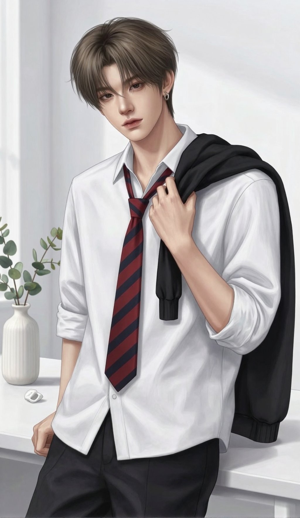 1boy,  semi-realistic anime,  realistic manhwa style by 𓆩 𝓩𝖊𝖗𝖊𝖙𝖍𝖟 𓆪 on Tensor.Art