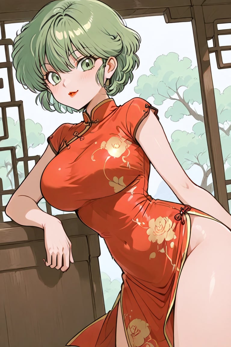 Cheongsam long dress,  Beautiful eyes,  long eyelashes by らび@kiyoka_succubus on Tensor.Art