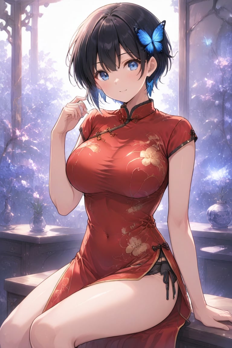 Cheongsam long dress,  Glowing effect by らび@kiyoka_succubus on Tensor.Art