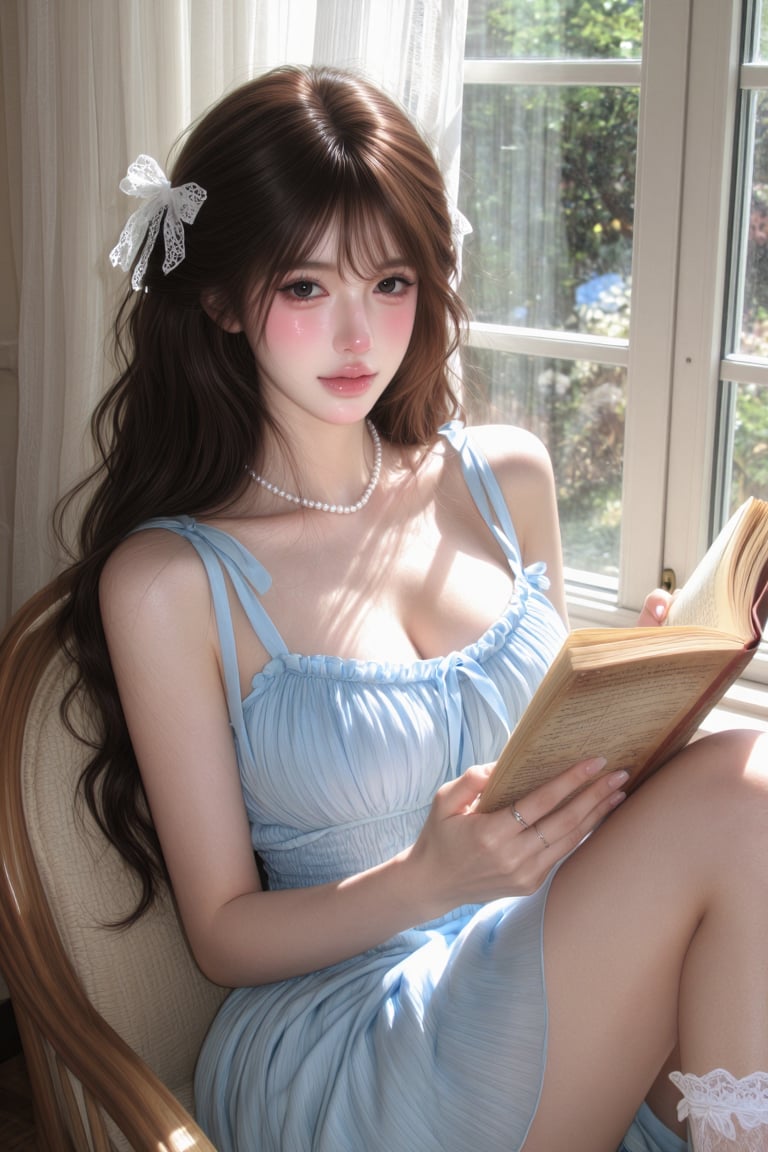 reading in a window nook masterpiece,  best quality,  ultra detailed by della🎀 on Tensor.Art