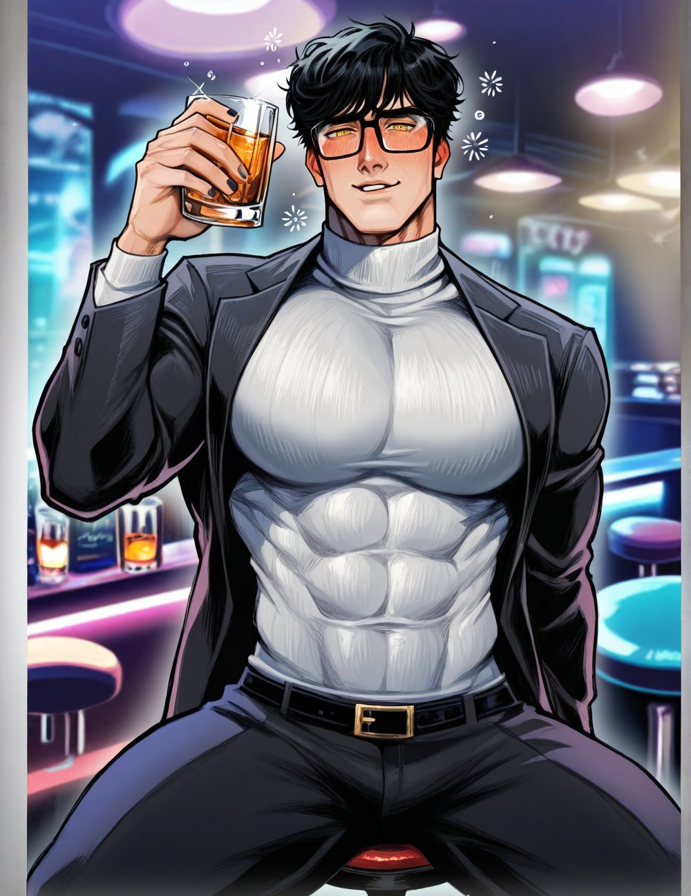 1boy,  black hair,  yellow eyes by TheBaraLover on Tensor.Art