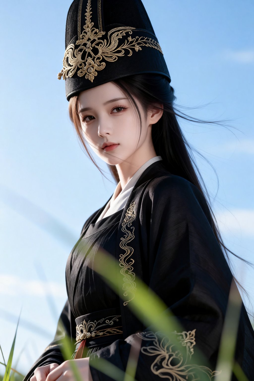 一幅年轻女子人像,  女子容貌清丽温婉,  肌肤如玉 by 剑舞轻风 on Tensor.Art
