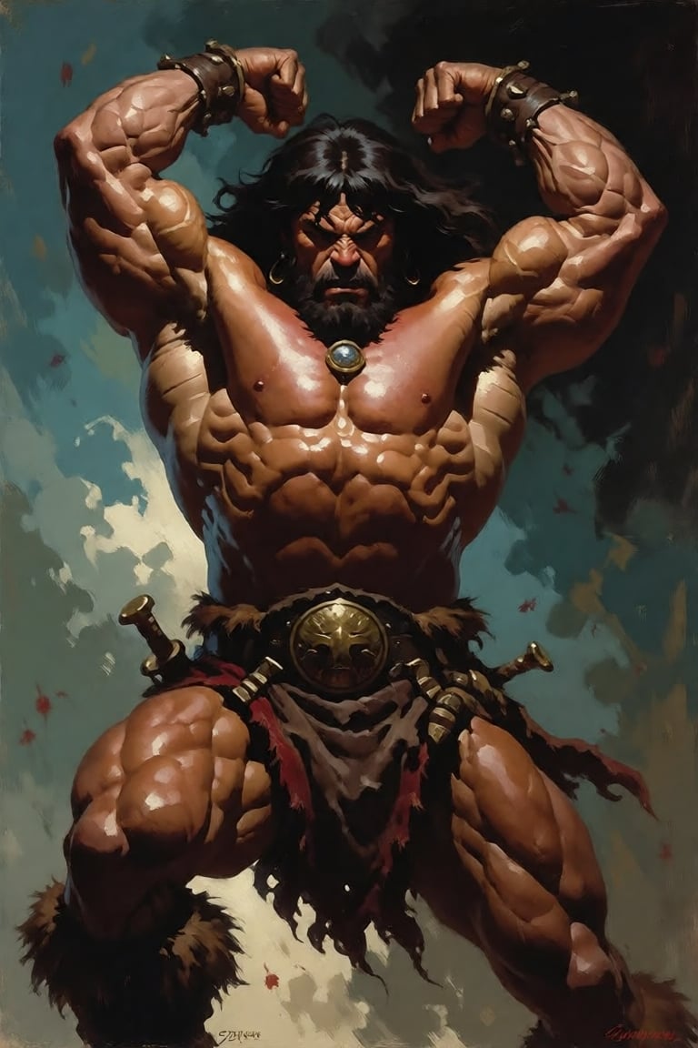 the barbarian,  boris vallejo style,  epic fantasy illustration by Official SketchZa on Tensor.Art