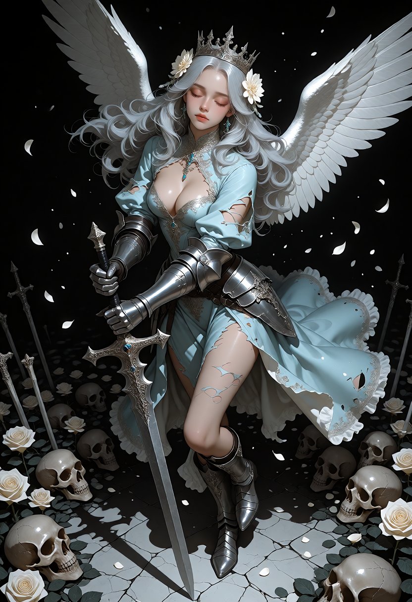 1girl,  solo,  long white hair by NukeA.I on Tensor.Art