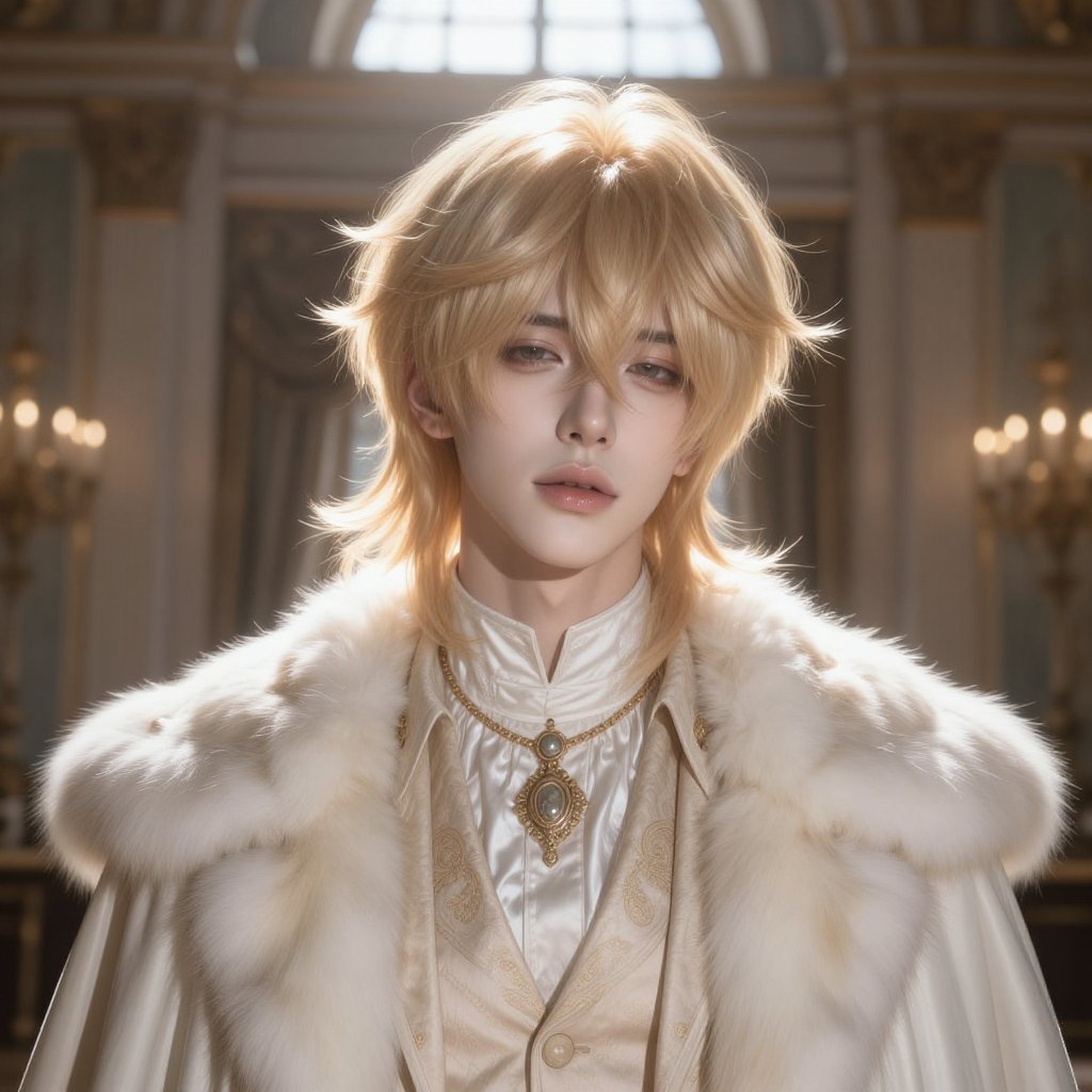 ultra realistic portrait of a young androgynous man,  aristocratic aura,  sharp yet soft facial features by Mokudarealcrea...