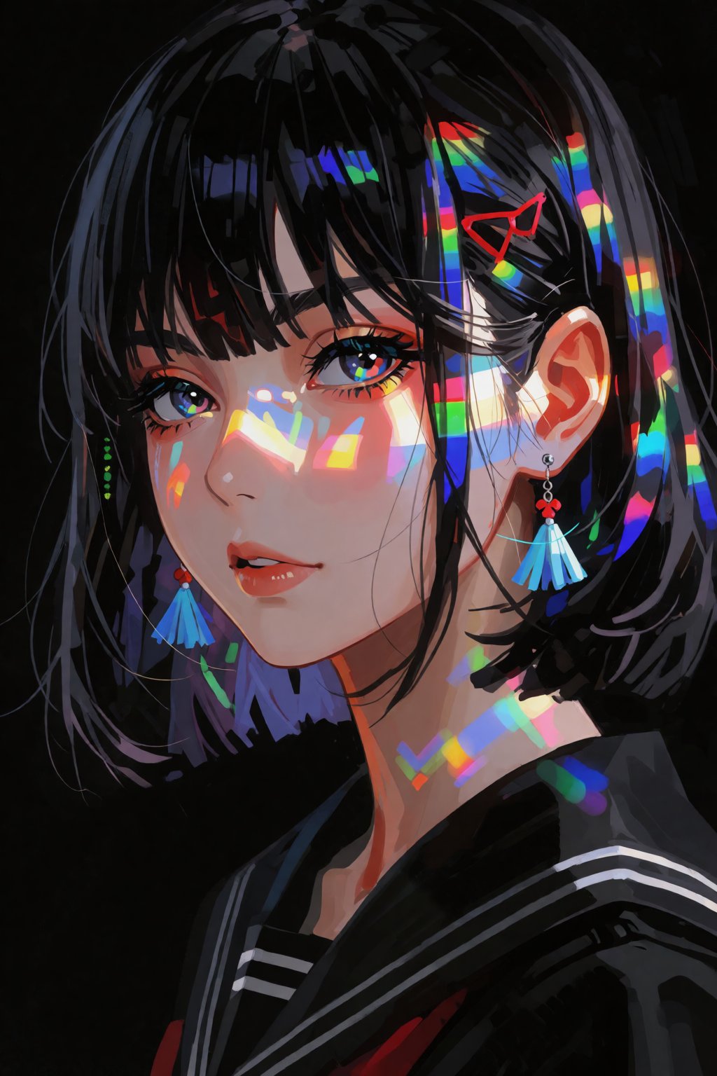 Close-up portrait of a girl,  anime style,  high contrast by IMMORTAL on Tensor.Art