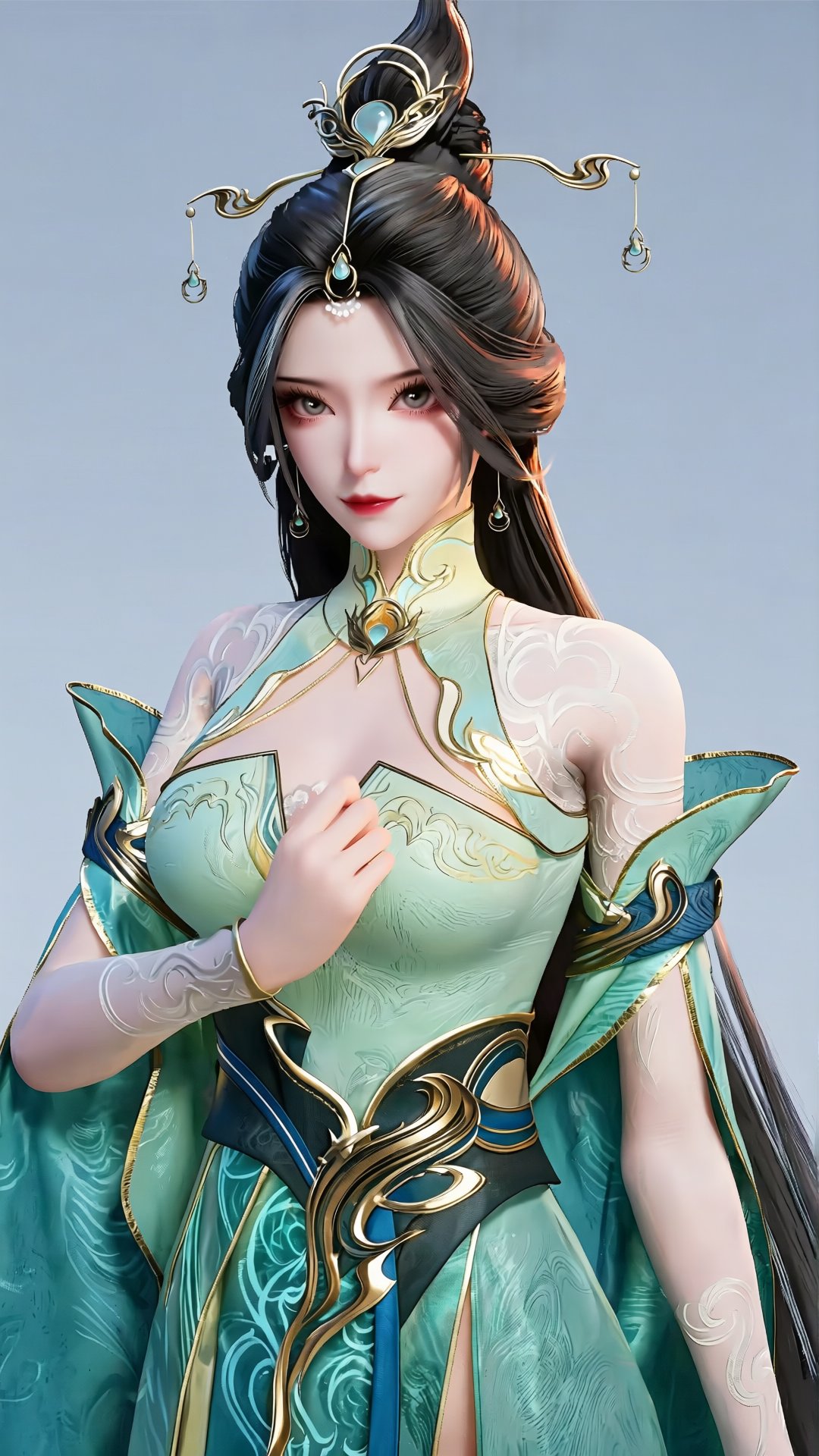 HQY clothes,  1girl,  no bra by 月恋-❀ on Tensor.Art