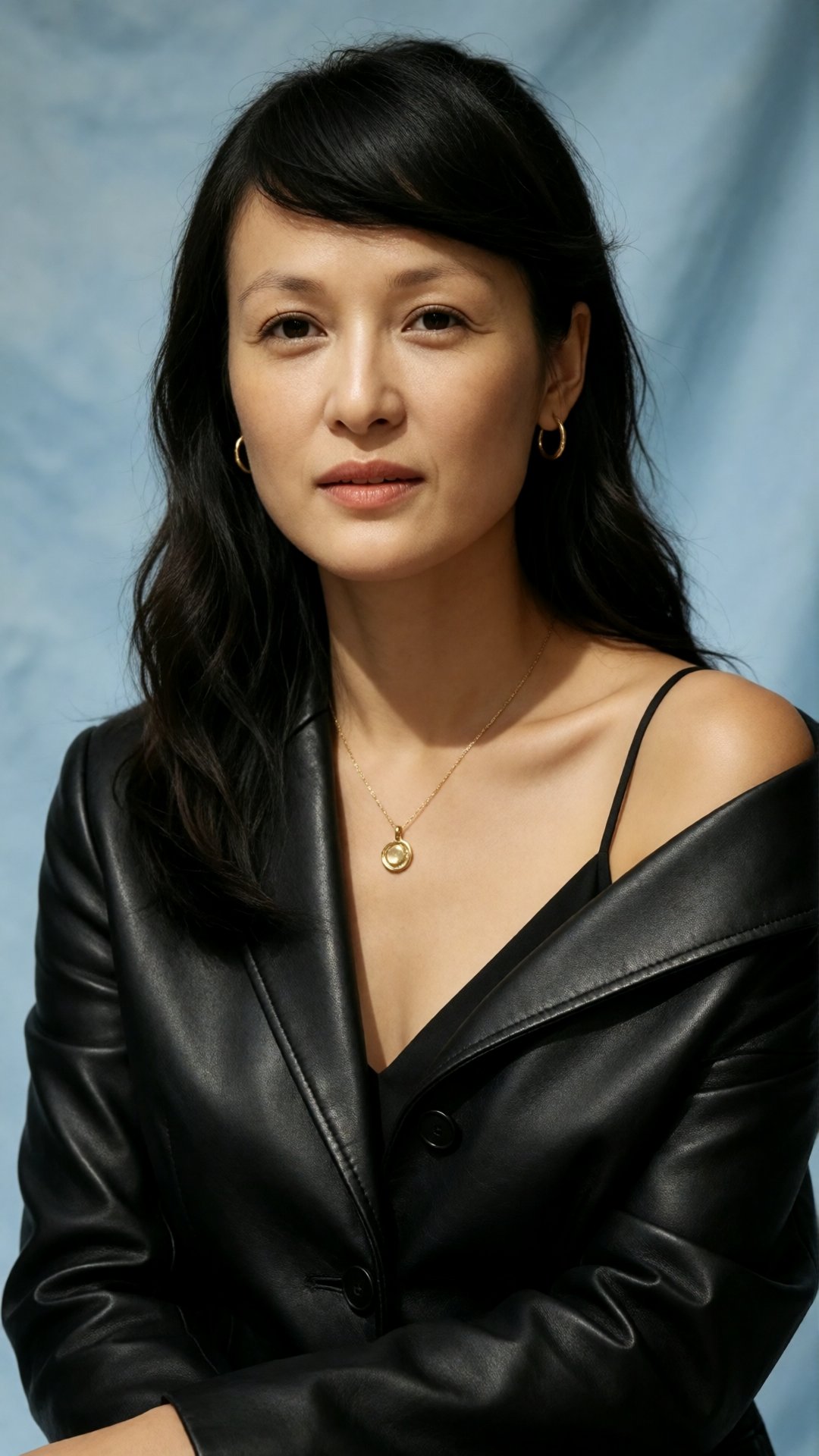 中国女孩小美,  This medium-close-up portrait features a woman with long,  dark by SUNSHINE on Tensor.Art