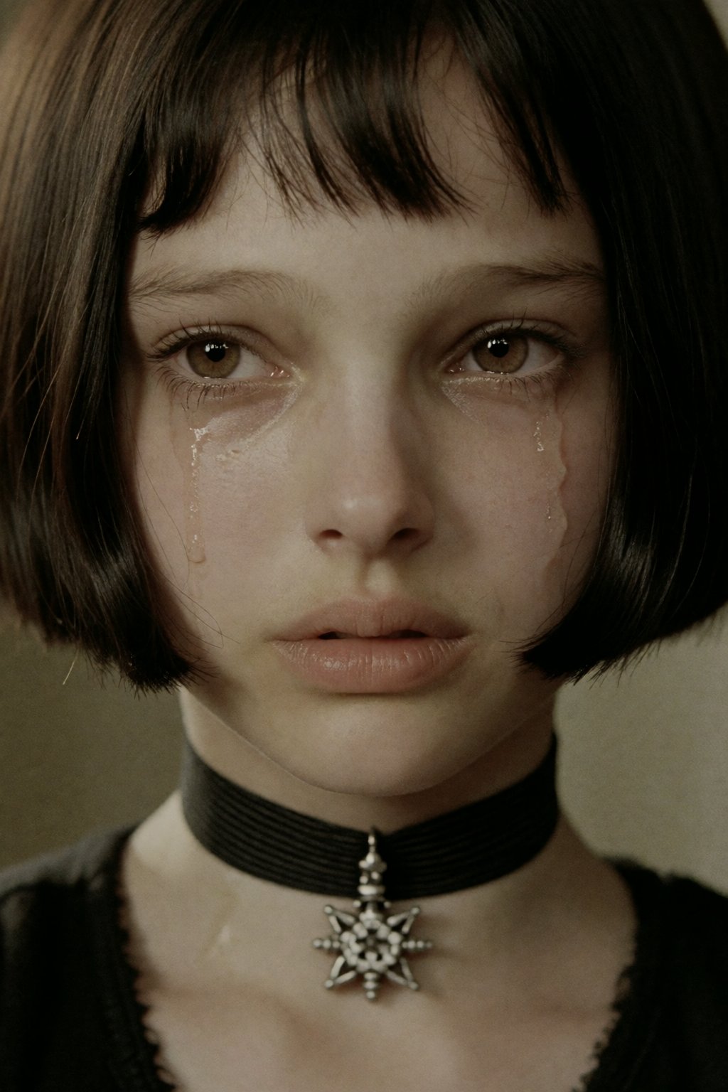 hyper-realistic beautiful young girl NamianMathilda,  short hair,  choker by Namian on Tensor.Art