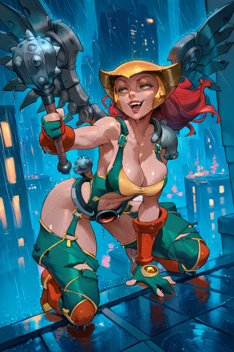 HawkGirl Ame,  Red Hair,  Green Eyes by san on Tensor.Art