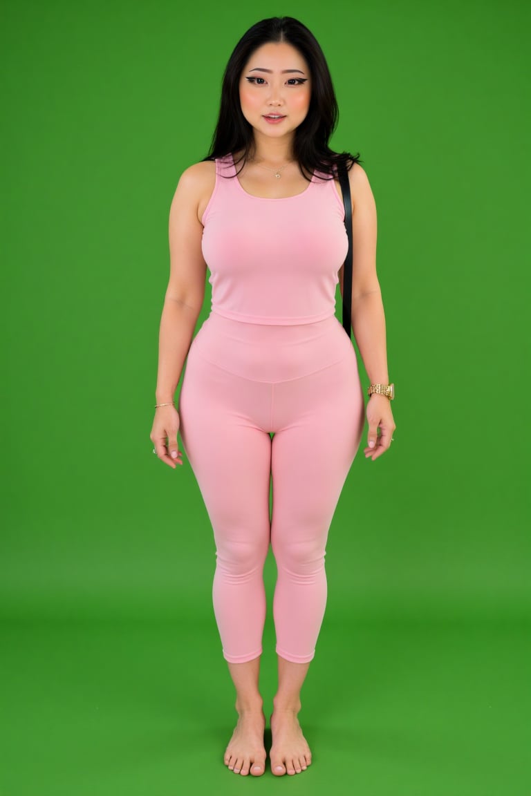 Create a 4K ultra-high-resolution repair of the image with a clean plain green screen background and professional soft sid...